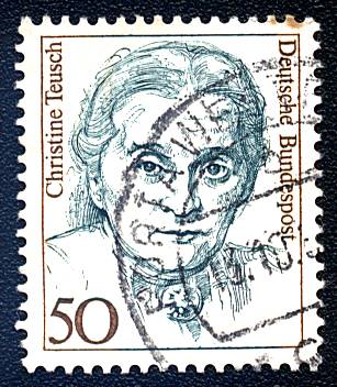 Briefmarke mit Bildnis von Christine Teusch